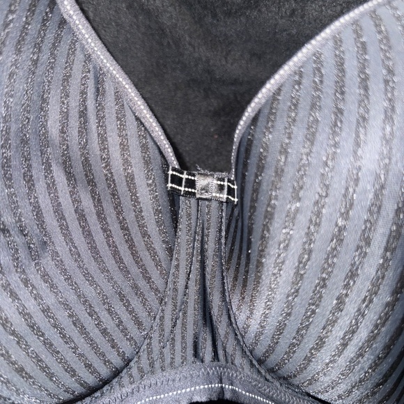Freya Gray Striped Underwire Bra - Picture 3 of 11